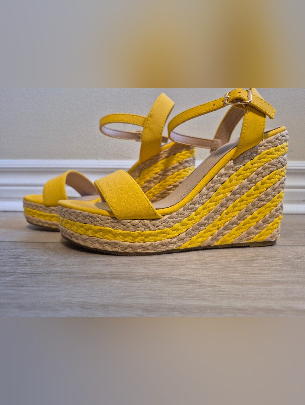 Yellow Women’s Platform Espadrille Sandals - Unbranded